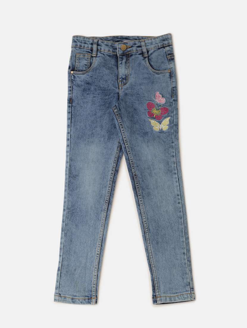 Buy online Girls Embroidered High Rise Jeans from girls for Women