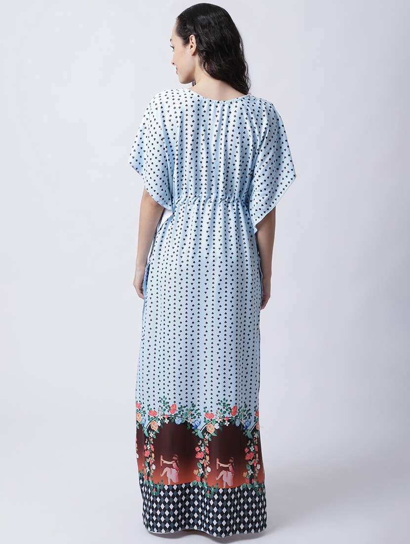 v-neck printed nighty  - 18607423 -  Standard Image - 3