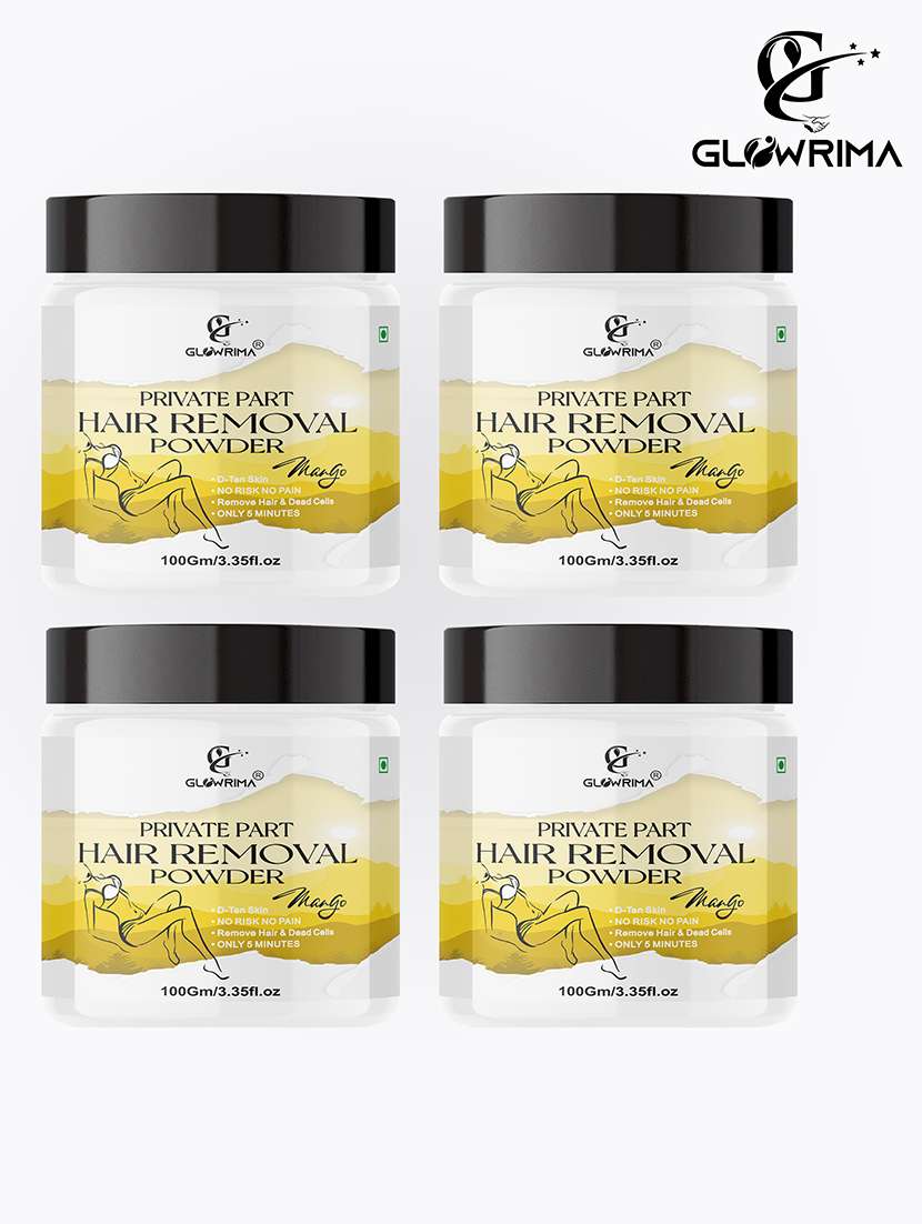 glowrima  private part hair removal powder (mango fragrance) specially designed for private areas (men & women) 400 gms