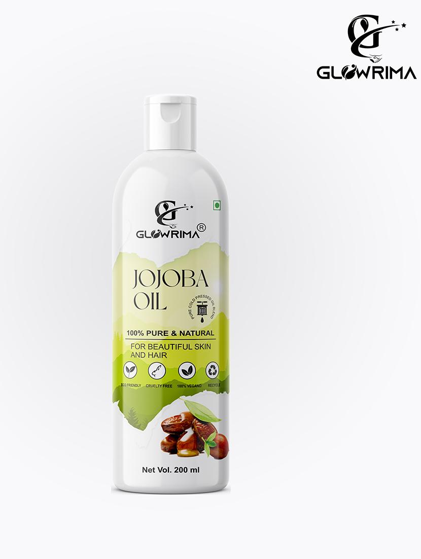 glowrima 100% pure & natural cold pressed jojoba oil for acne prone skin & hair conditioning 200ml (pack of 1) - 18608045 - Zoom Image - 0