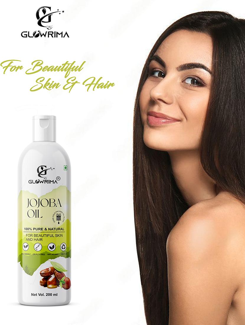 glowrima 100% pure & natural cold pressed jojoba oil for acne prone skin & hair conditioning 200ml (pack of 1) - 18608045 - Standard Image - 3