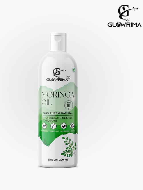 glowrima 100% pure & natural cold pressed moringa oil for hair, skin & anti-ageing face care 200ml (pack of 1) - 18608048 -  Standard Image - 0