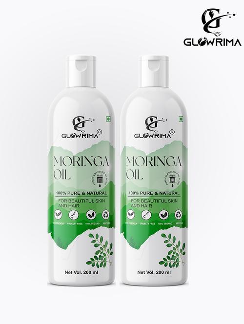 glowrima 100% pure & natural cold pressed moringa oil for hair, skin & anti-ageing face care 200ml (pack of 2) - 18608049 -  Standard Image - 0