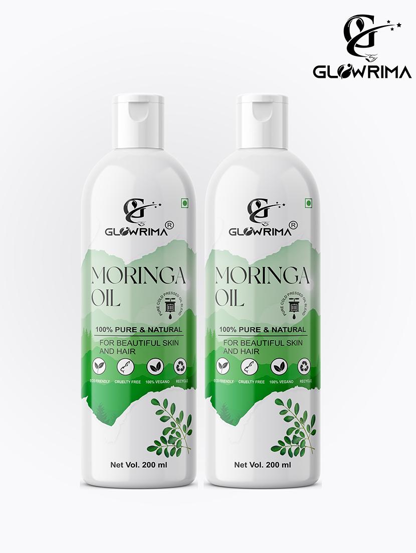 glowrima 100% pure & natural cold pressed moringa oil for hair, skin & anti-ageing face care 200ml (pack of 2) - 18608049 -  Zoom Image - 0