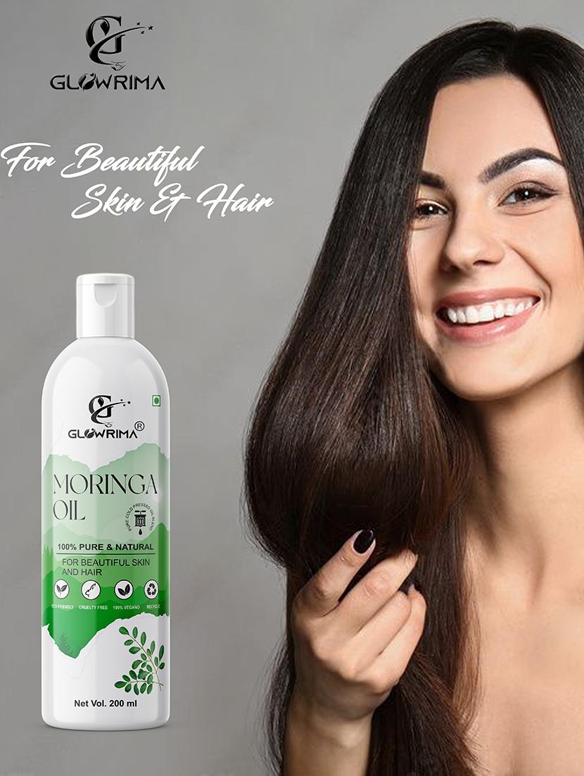 glowrima 100% pure & natural cold pressed moringa oil for hair, skin & anti-ageing face care 200ml (pack of 2) - 18608049 - Standard Image - 3