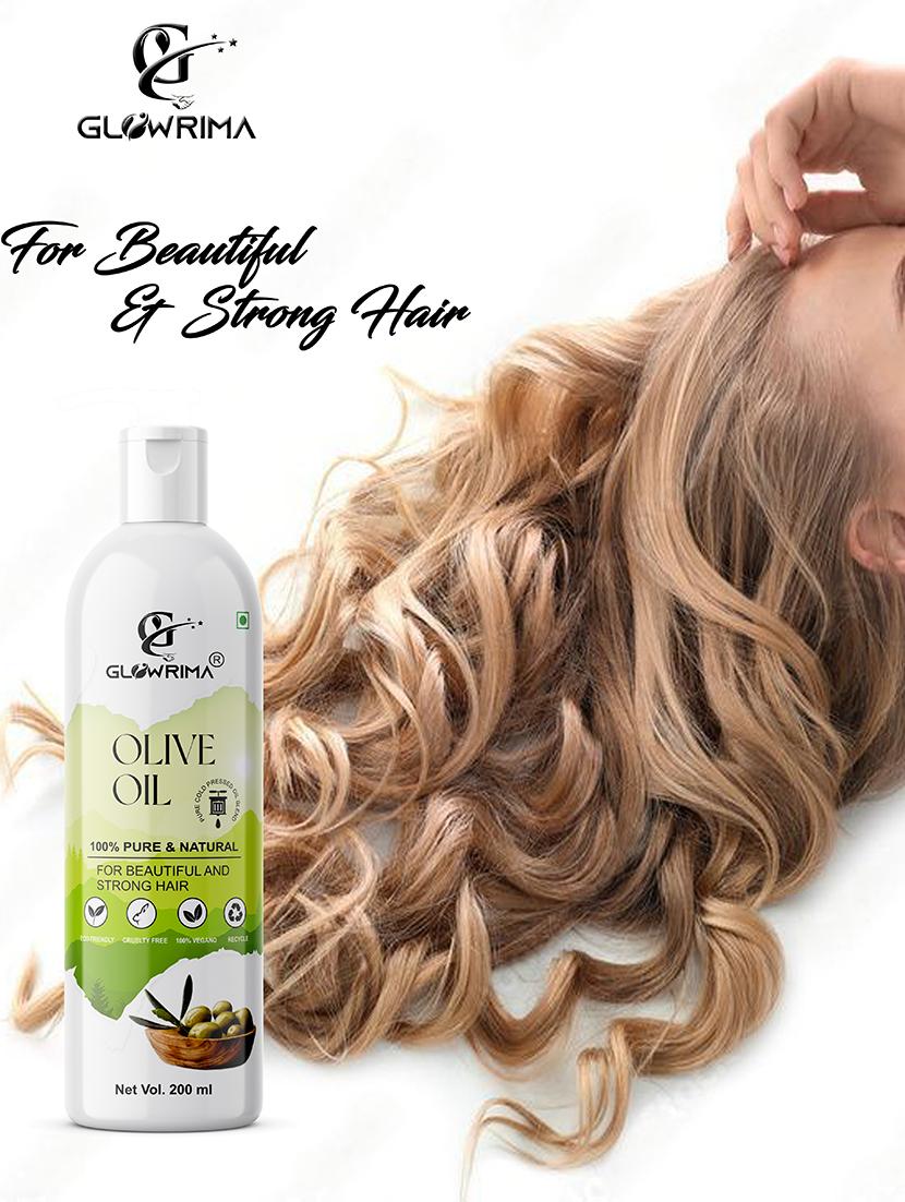 glowrima 100% pure & natural cold pressed olive oil for strengthens hair roots, reduces wrinkles & fine lines 200ml (pack of 2) - 18608055 - Standard Image - 3