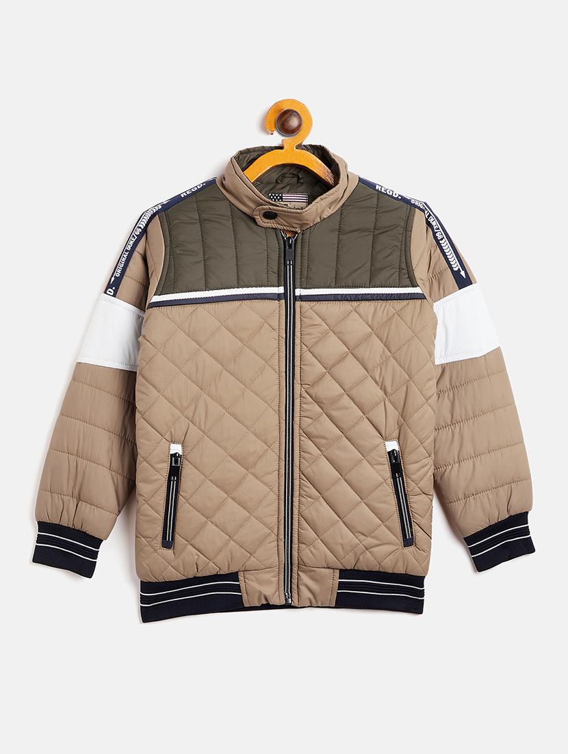 boys stand collar solids jackets