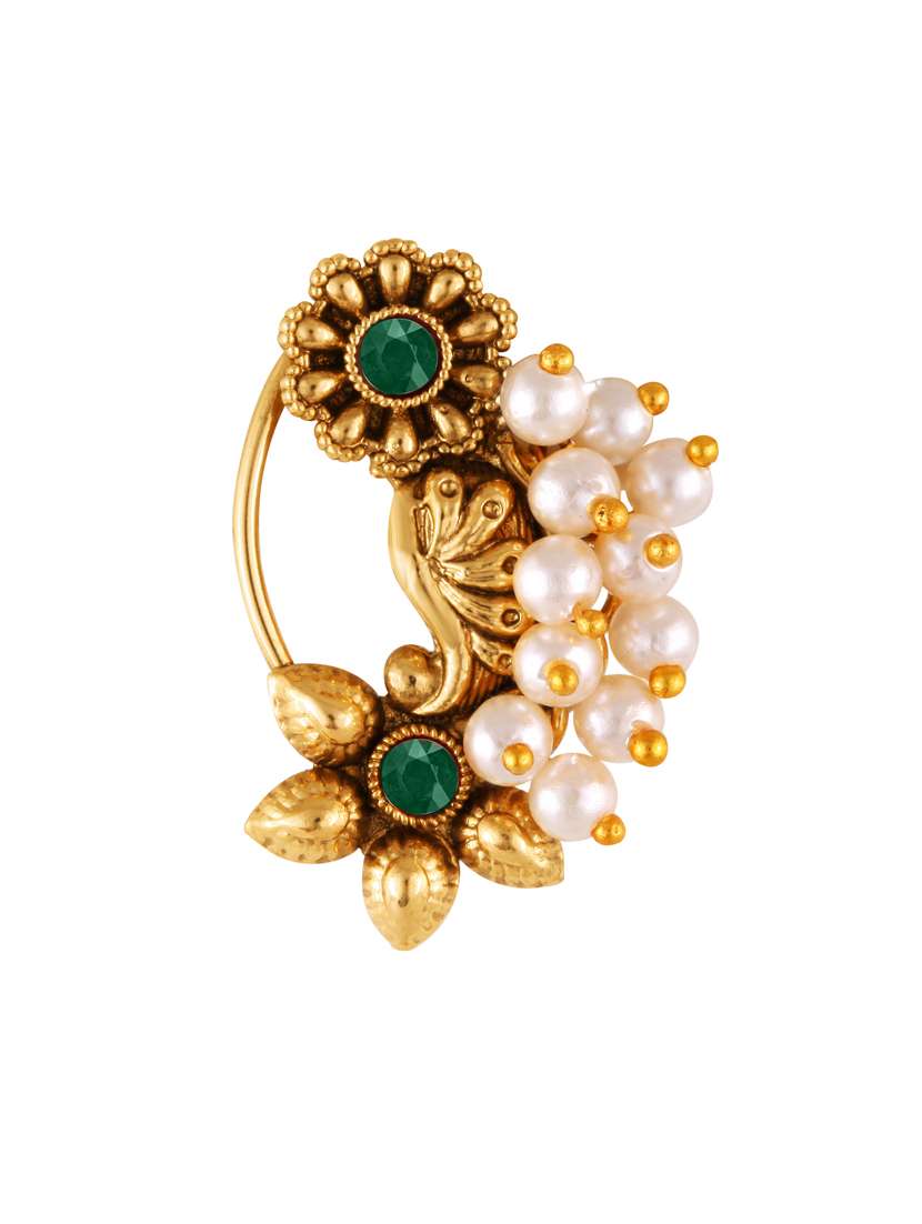 gold brass naath nose pin