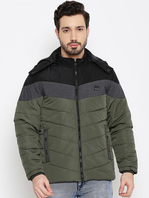 hooded color blocked quilted jacket - 18614468 -  Standard Image - 0