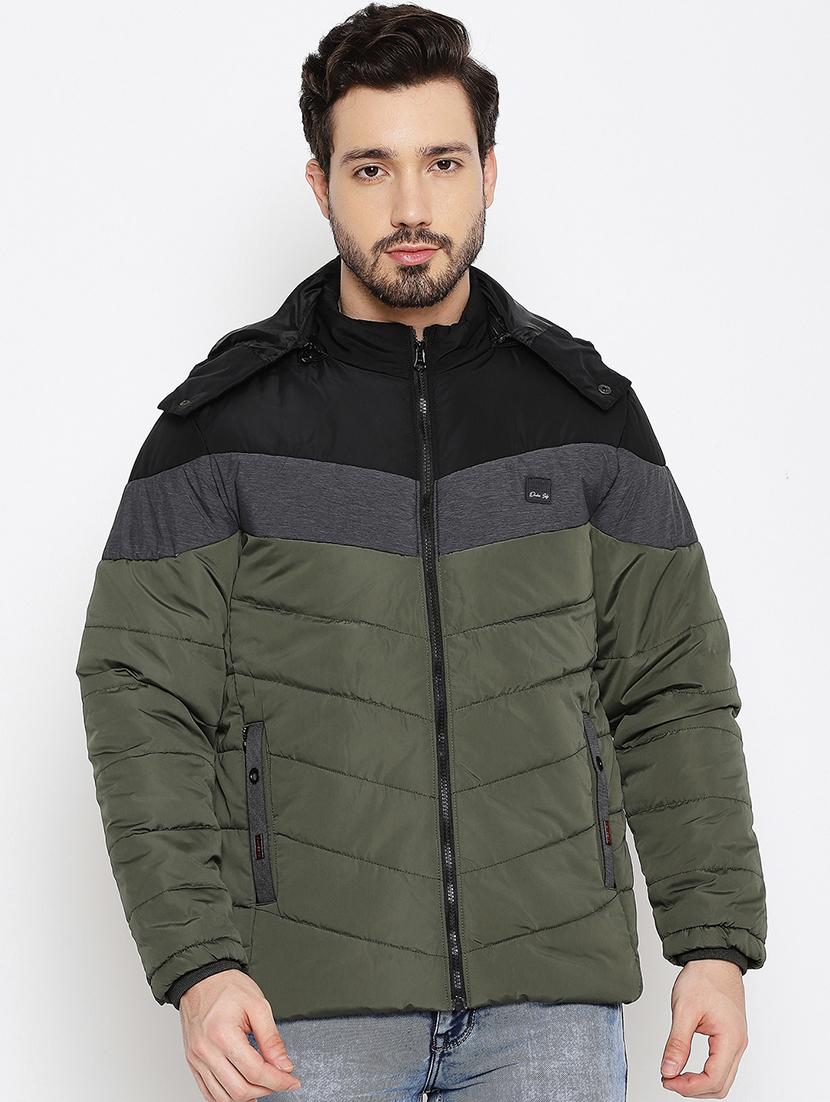 hooded color blocked quilted jacket - 18614468 -  Zoom Image - 0