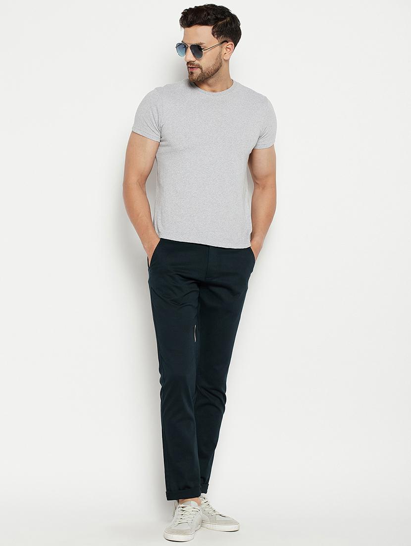 solid flat front casual trouser - 18614473 - Standard Image - 3