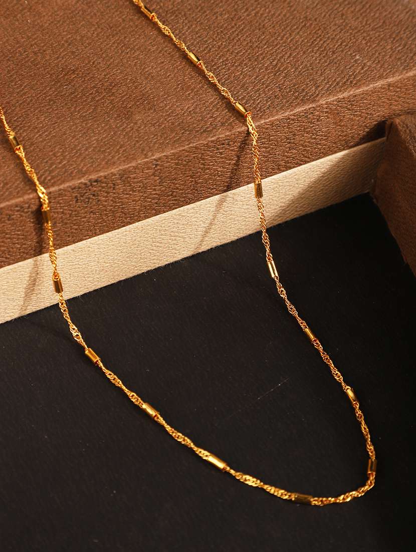 gold brass long necklace