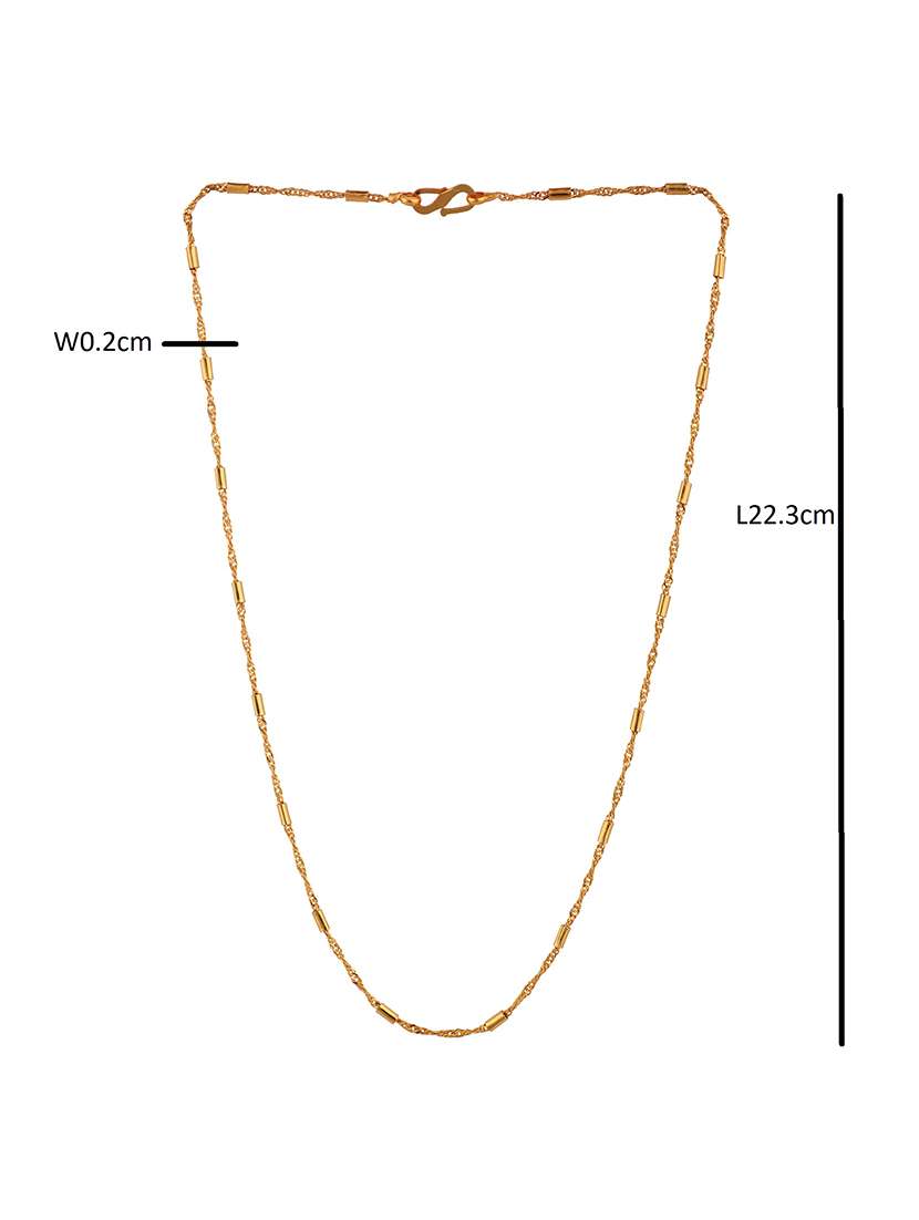 gold brass long necklace - 18614575 -  Standard Image - 3