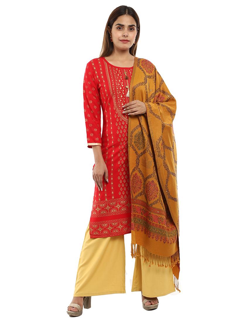 tassel detailed jacquard work stole - 18614701 - Zoom Image - 0