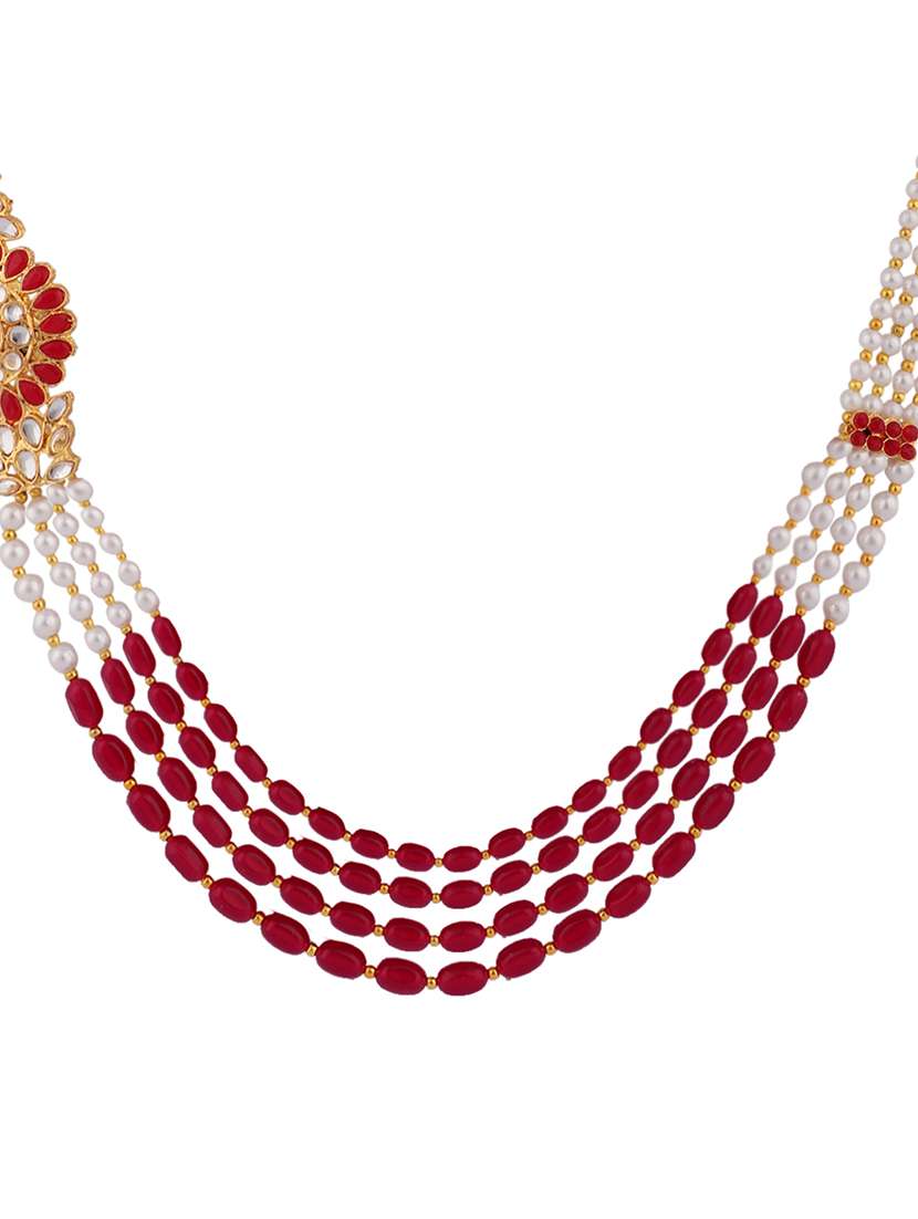 gold brass long necklace - 18615263 -  Standard Image - 3