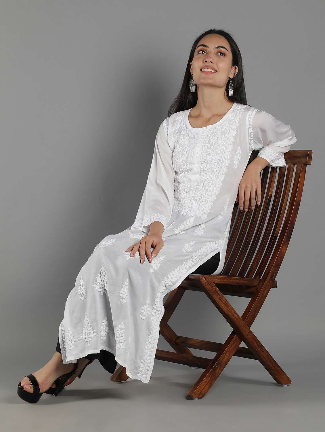 women's straight kurta - 18616426 - Standard Image - 3