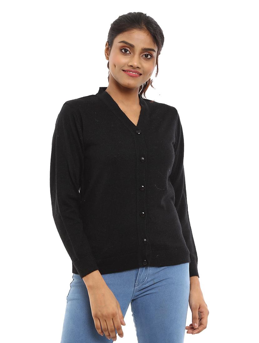 v-neck solid cardigan - 18616747 -  Zoom Image - 0