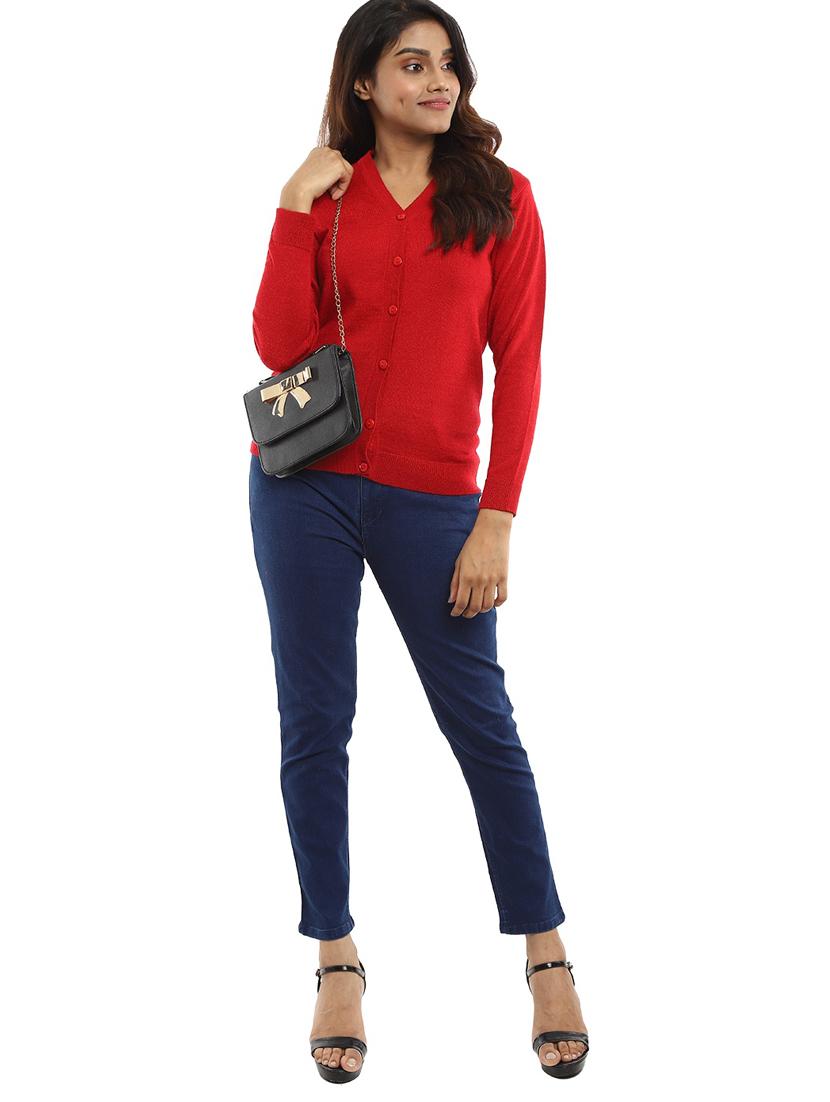 v-neck solid cardigan - 18616748 - Standard Image - 3