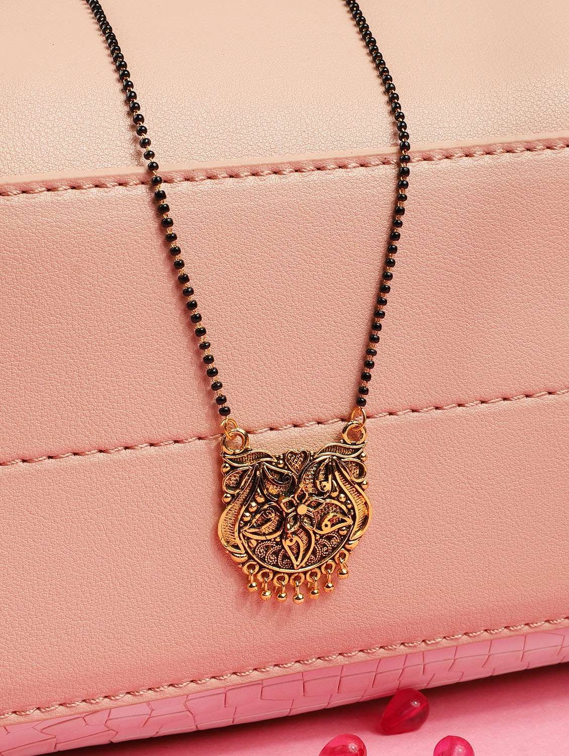 antique gold plated metal mangalsutra