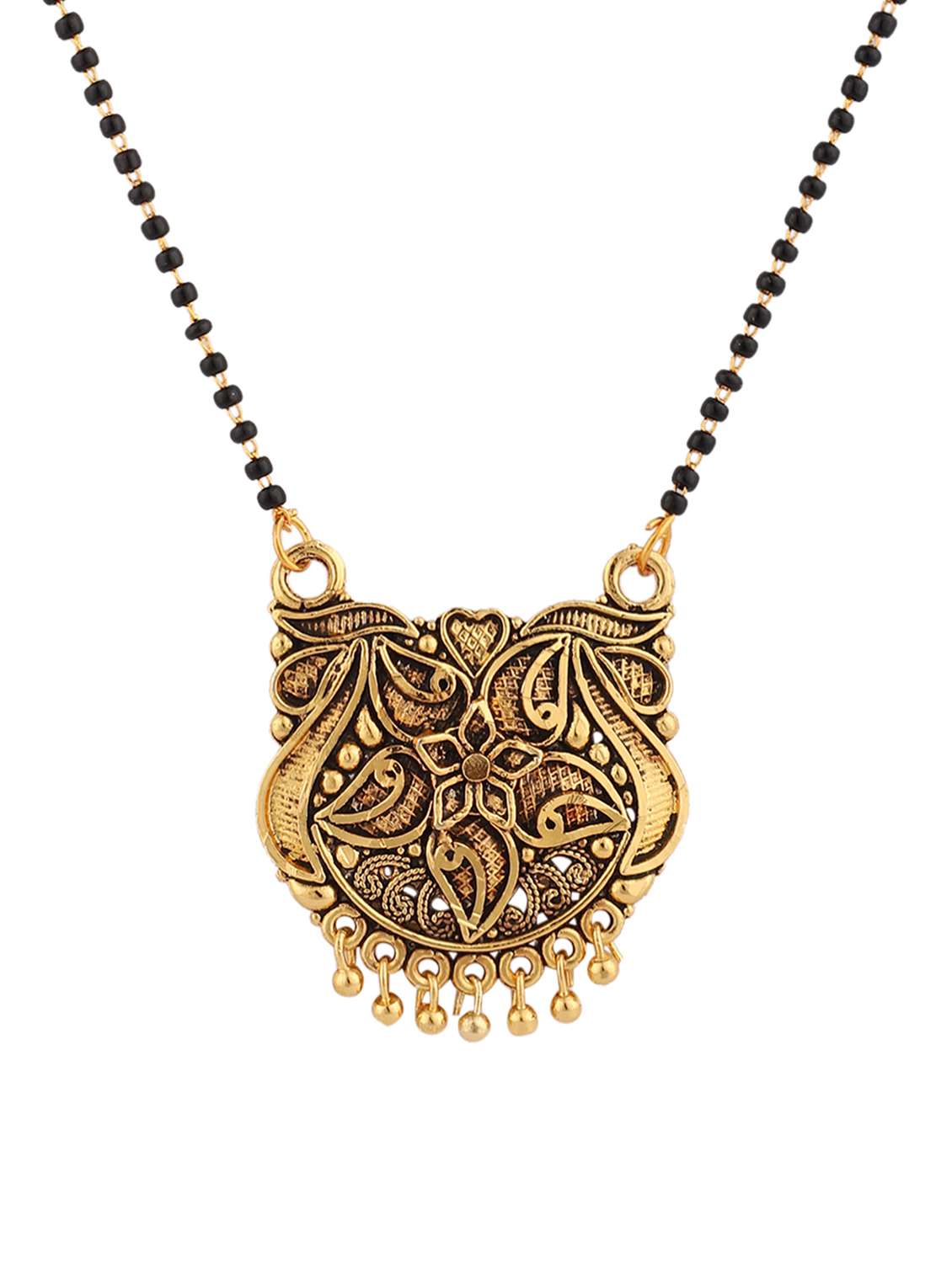 antique gold plated metal mangalsutra - 18616951 -  Standard Image - 3