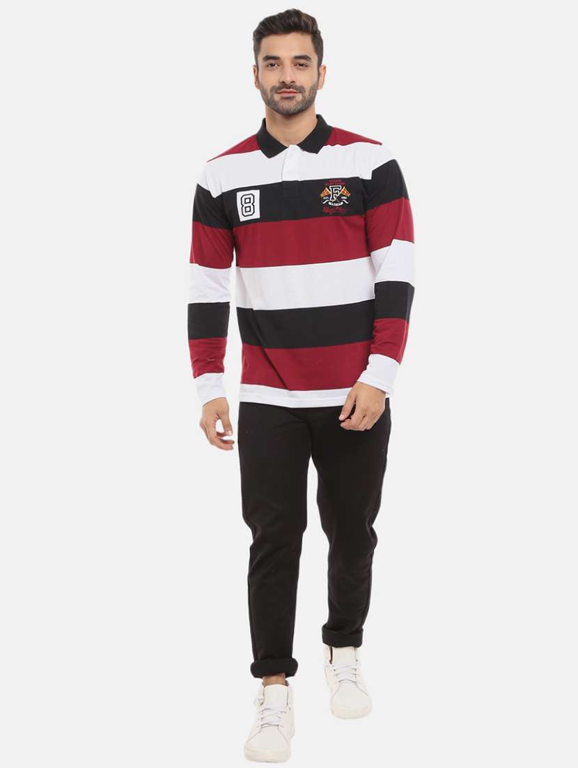 polo neck striped t-shirt - 18617348 -  Standard Image - 3