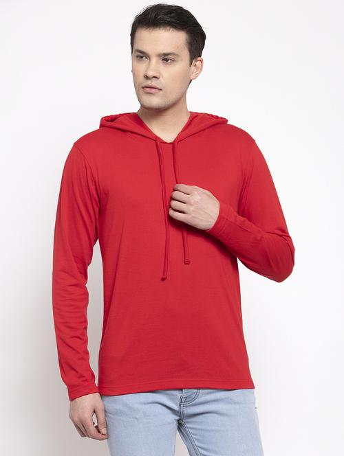 solid hooded t-shirt - 18618146 - Standard Image - 0