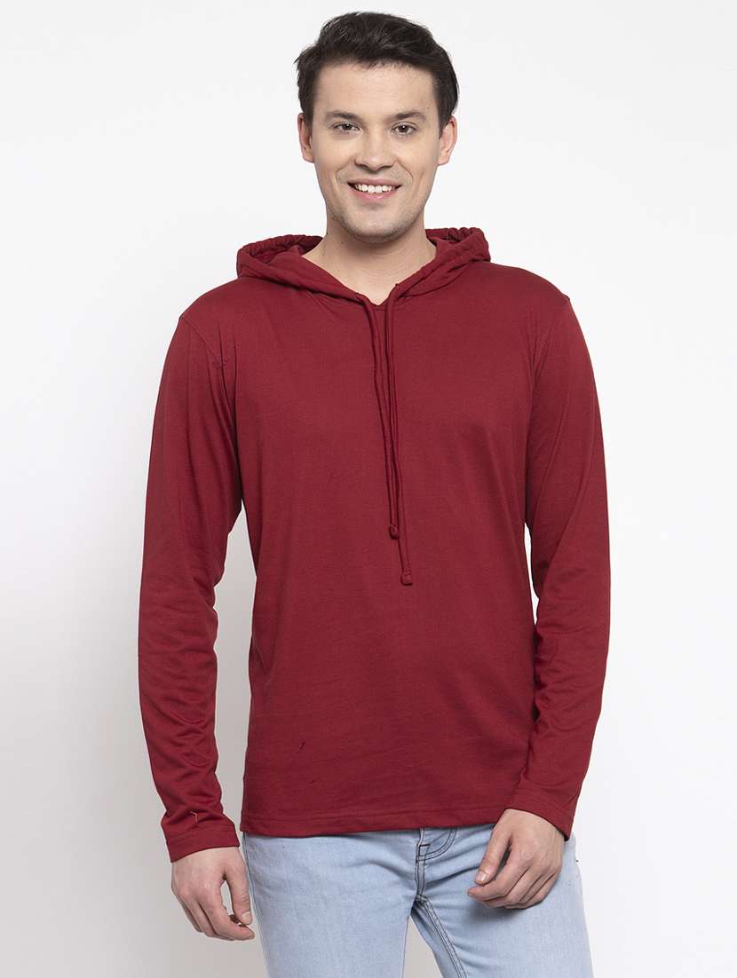 solid hooded t-shirt