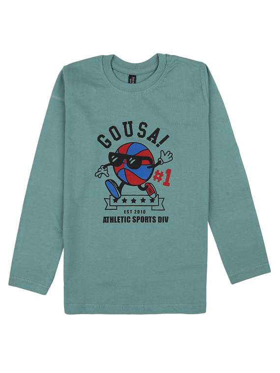 boys round neck printed t-shirt