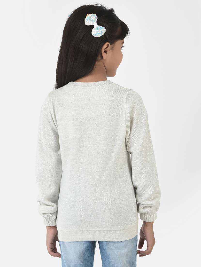 girls round neck self-designed regular sweater - 18620947 -  Standard Image - 3