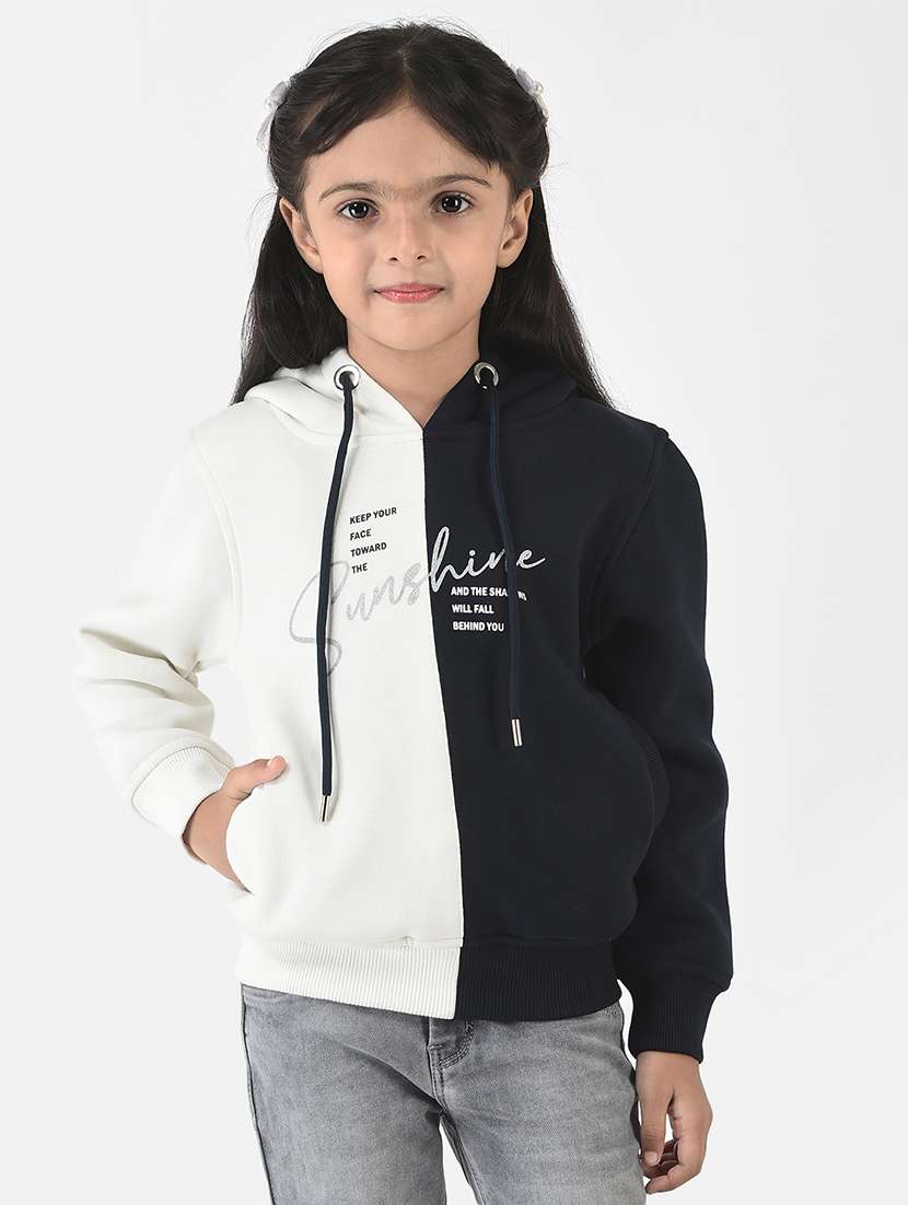 chest print hood neck sweatshirt - 18621006 - Zoom Image - 0
