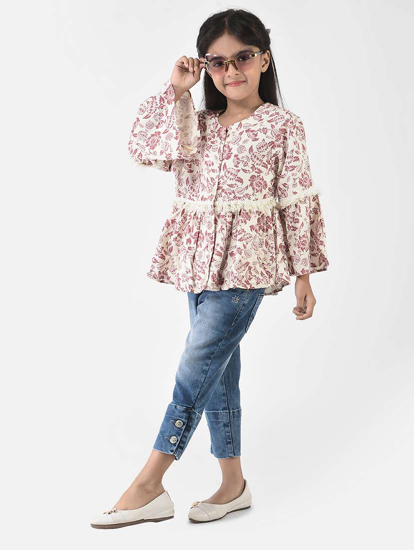 girls round neck top - 18621007 -  Standard Image - 3