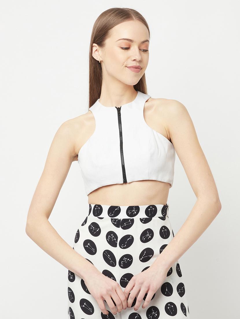 women's crop round neck top - 18621955 - Zoom Image - 0