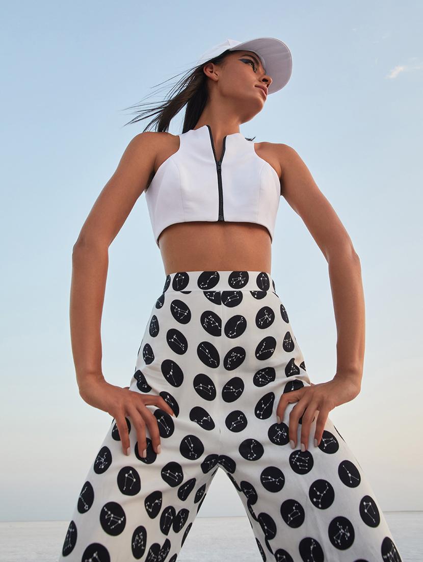 women's crop round neck top - 18621955 - Standard Image - 3