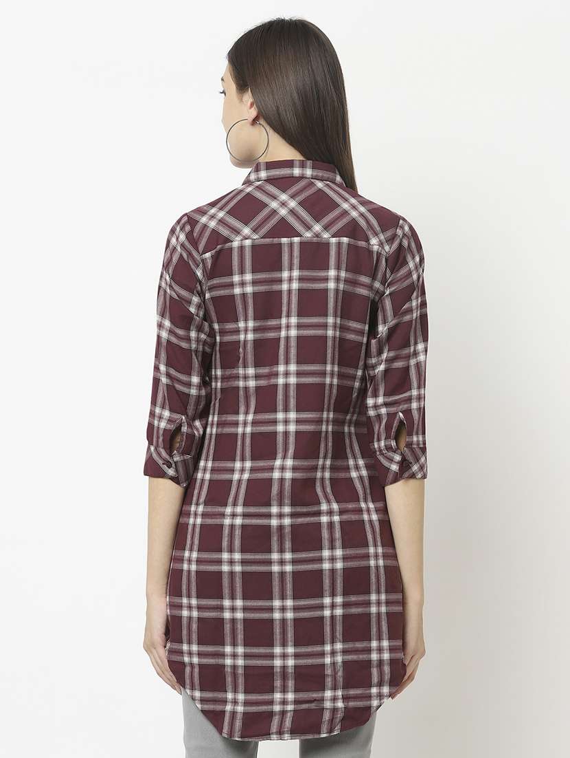 checkered regular longline shirt - 18622013 - Standard Image - 3