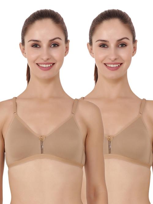 pack of 2 non padded regular bra  - 18623695 -  Standard Image - 0