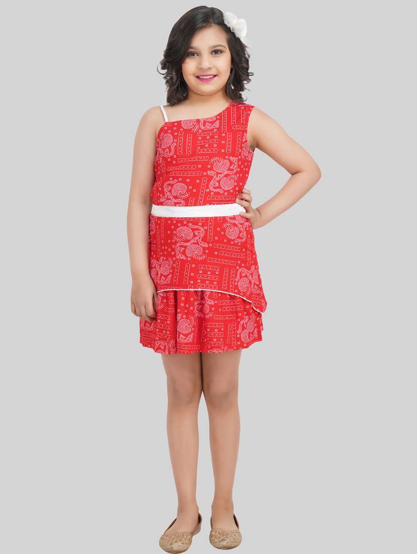 girls asymmetric neck sleeveless dress