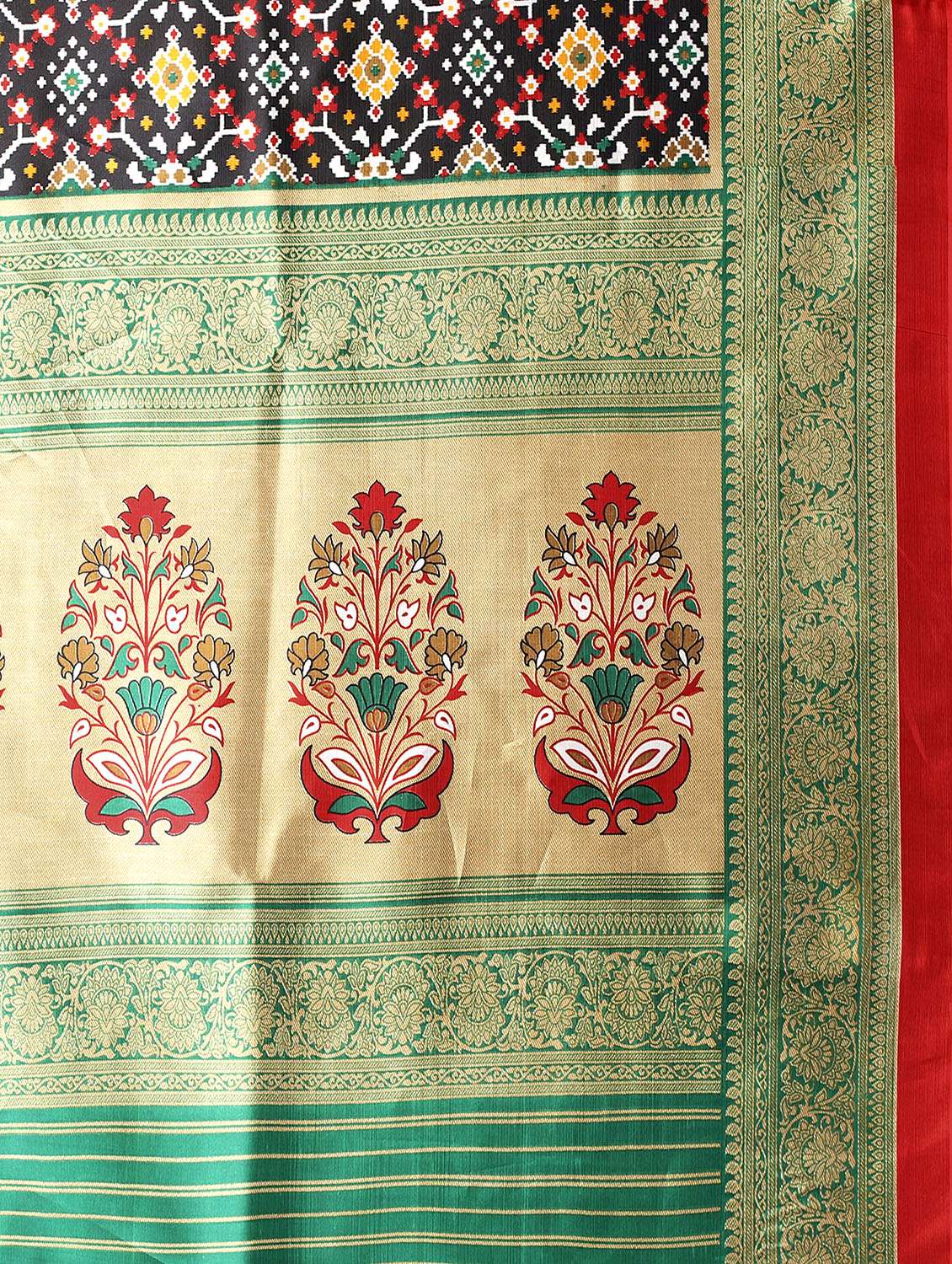 printed patola saree with blouse - 18627117 - Standard Image - 3