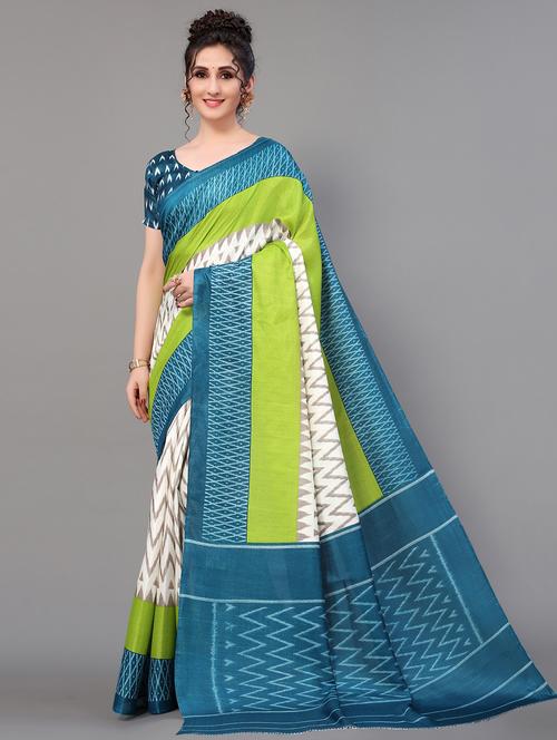 ikat mysore silk saree with blouse - 18627139 - Standard Image - 0