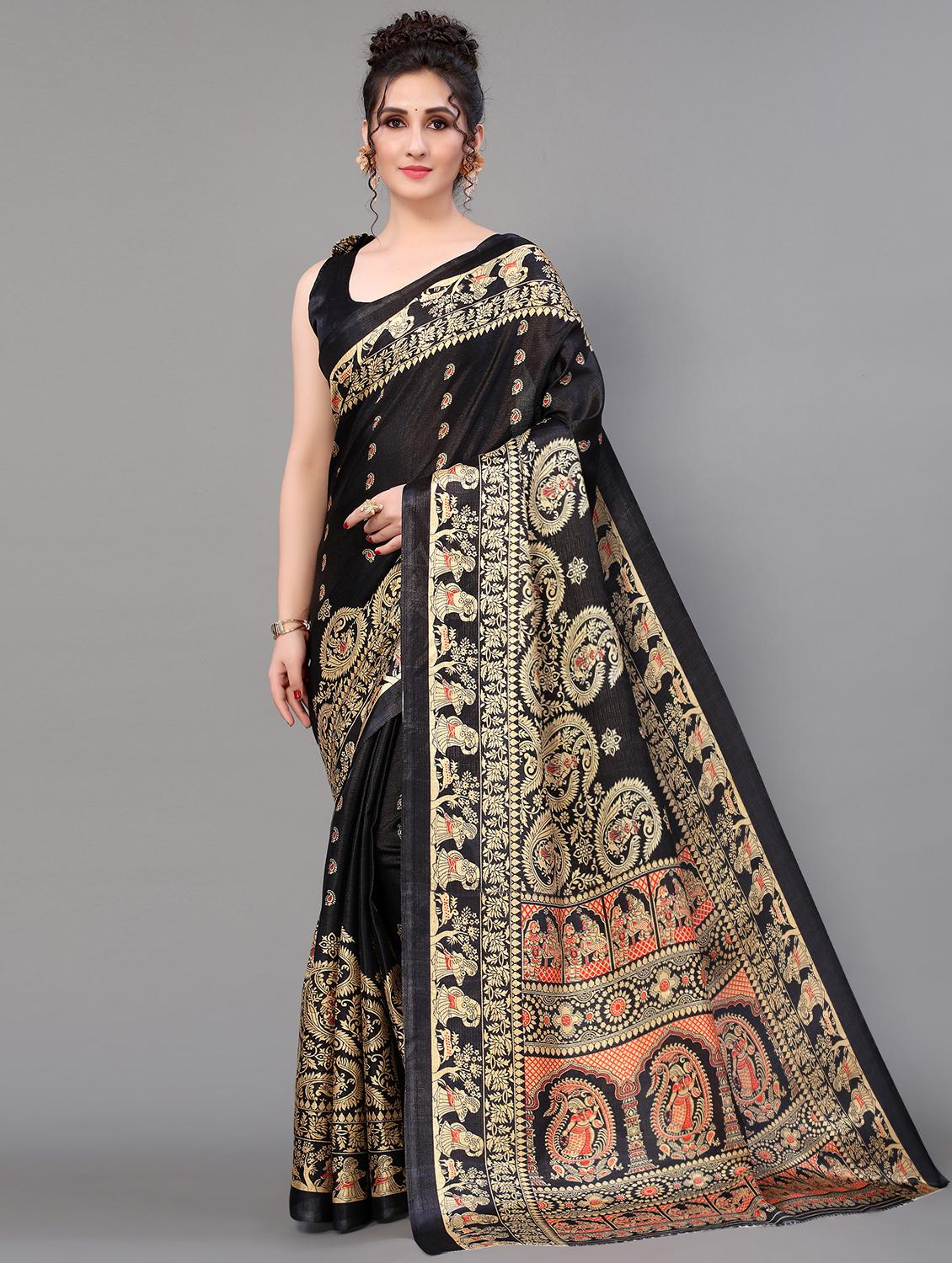 paisley mysore silk saree with blouse - 18627141 - Zoom Image - 0