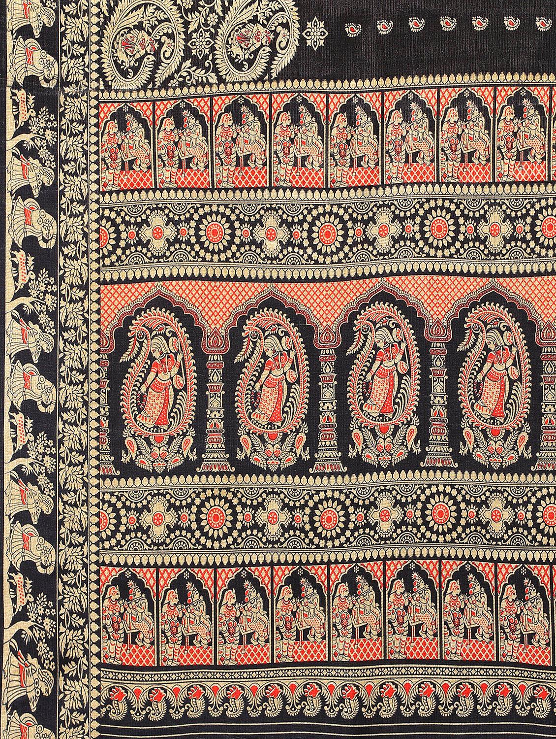 paisley mysore silk saree with blouse - 18627141 - Standard Image - 3