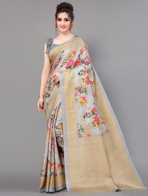floral mysore silk saree with blouse - 18627148 -  Standard Image - 0