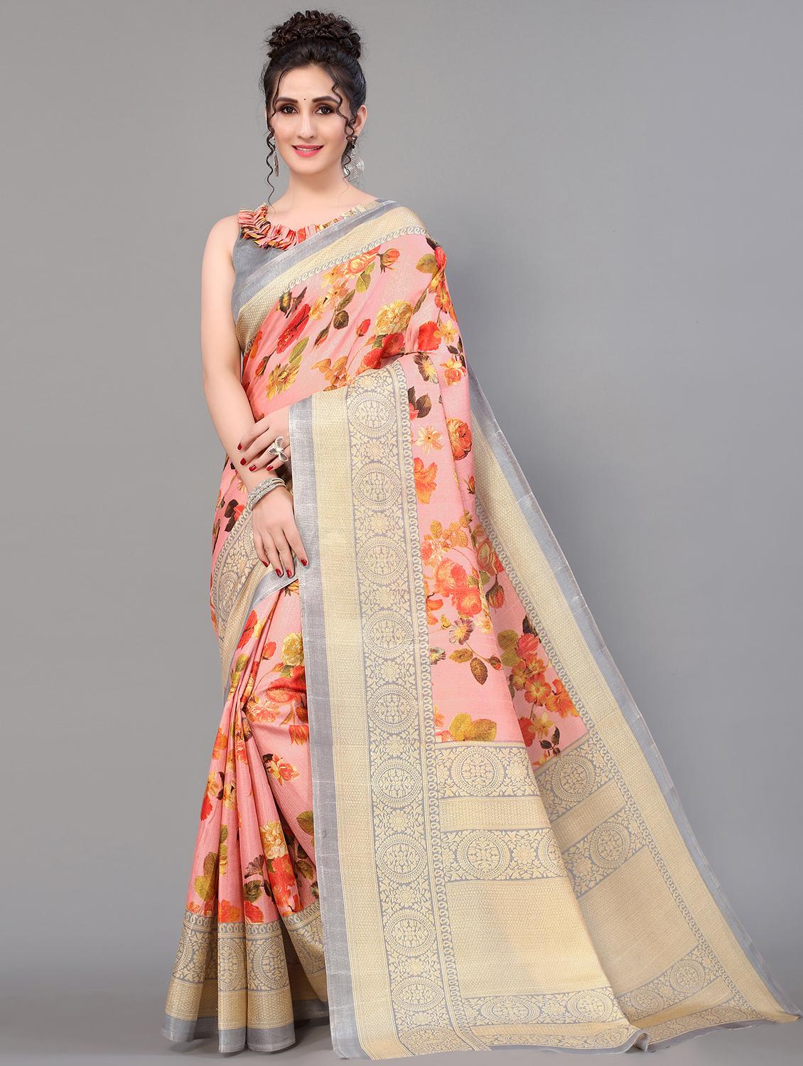 floral mysore silk saree - 18627157 - Zoom Image - 0