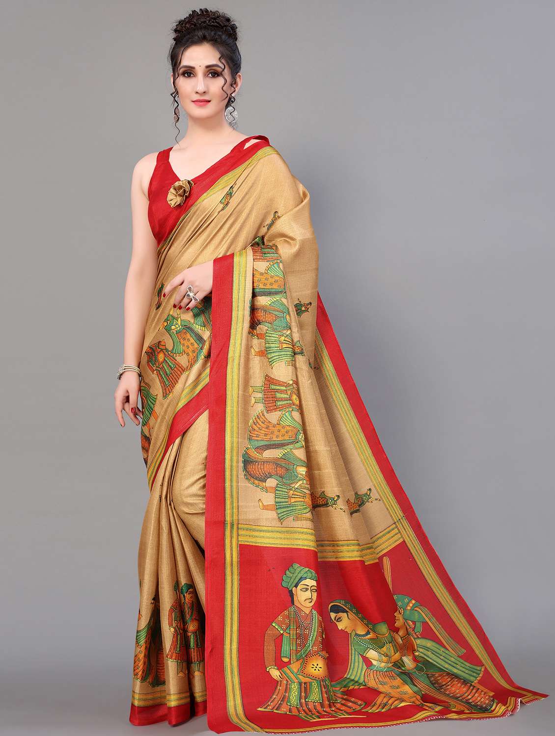 conversational mysore silk saree with blouse - 18627160 - Zoom Image - 0