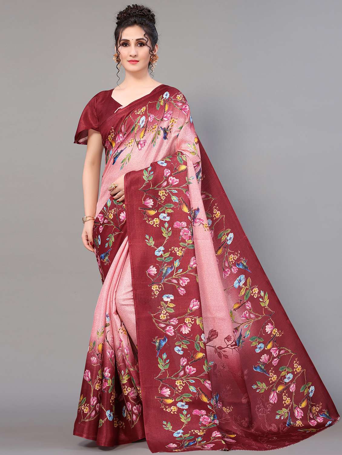 conversational mysore silk saree with blouse - 18627172 - Zoom Image - 0