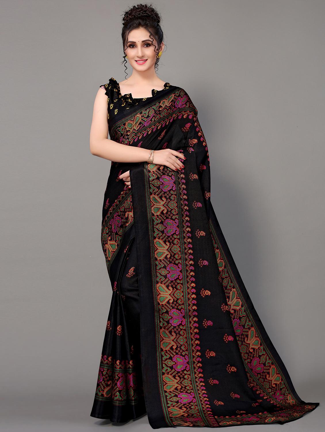 ethnic motif patola saree with blouse - 18627176 -  Zoom Image - 0
