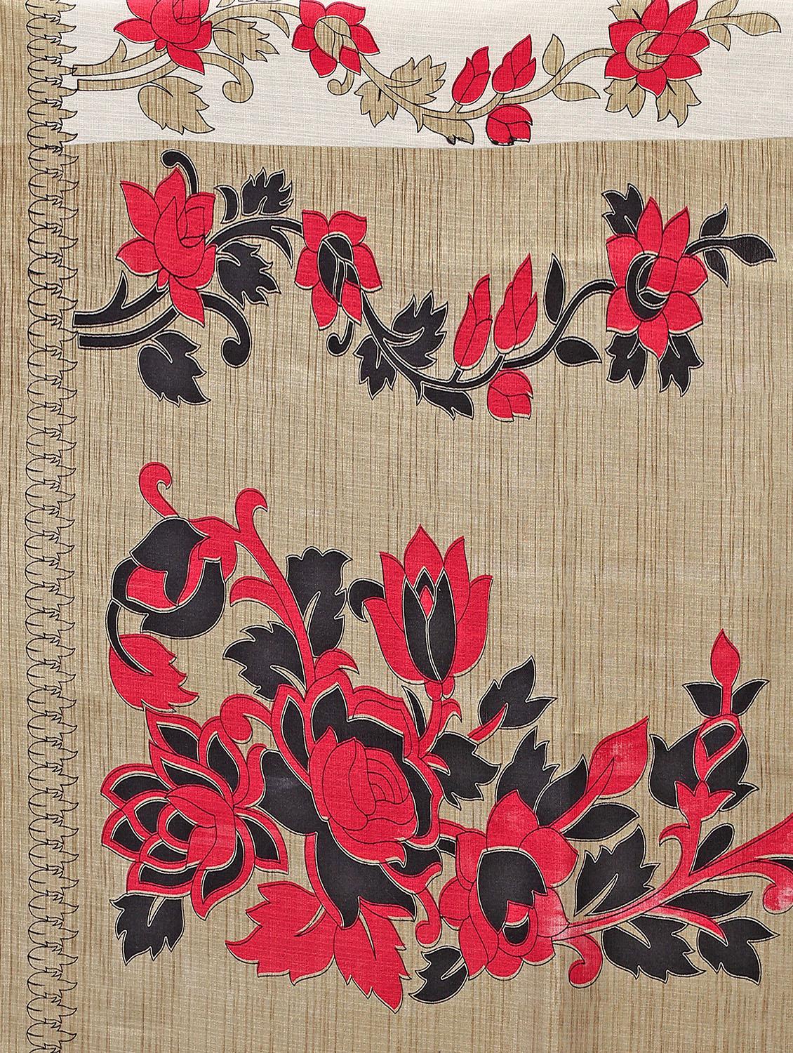 floral mysore silk saree with blouse - 18627183 - Standard Image - 3
