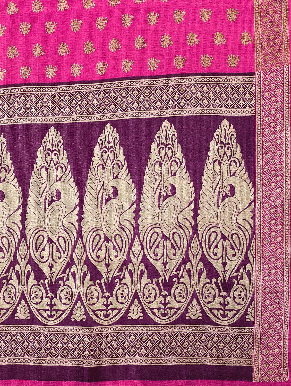 women's self design pink colored saree with blouse - 18627220 -  Standard Image - 3