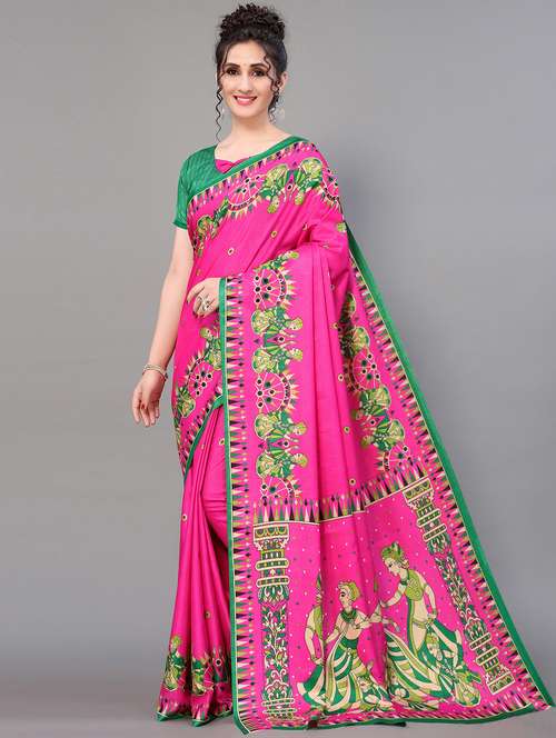 conversational print mysore silk saree with blouse - 18627223 -  Standard Image - 0