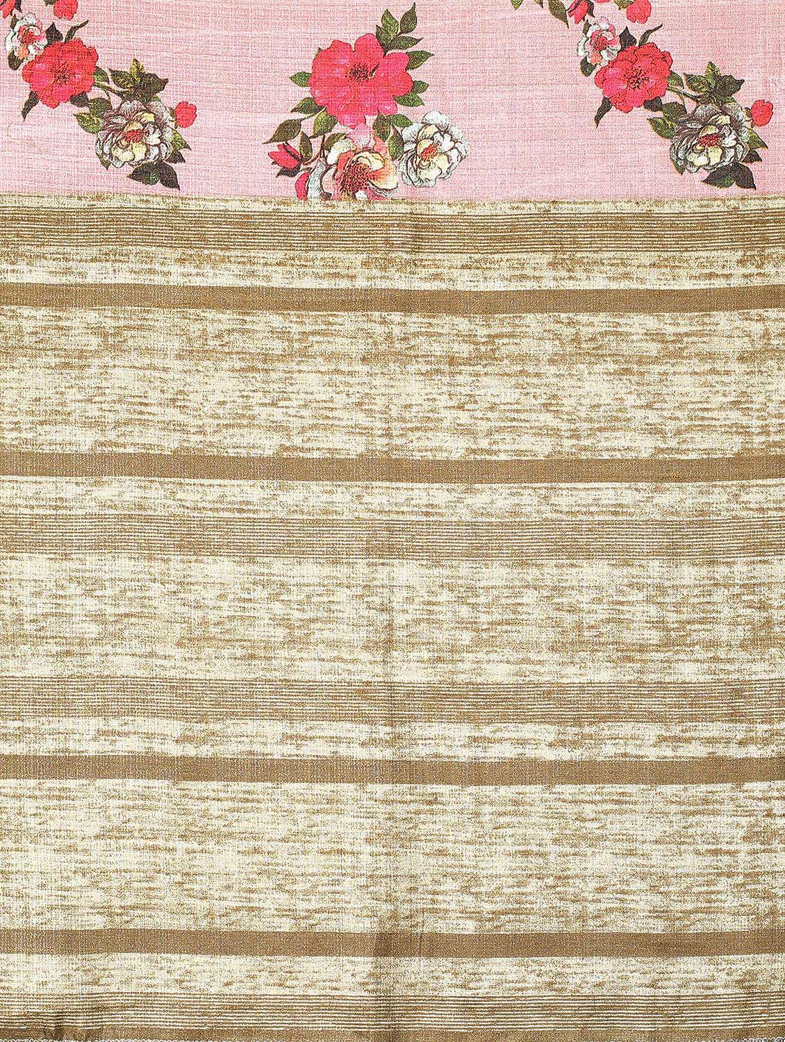 women's floral coral colored saree with blouse - 18627234 -  Standard Image - 3