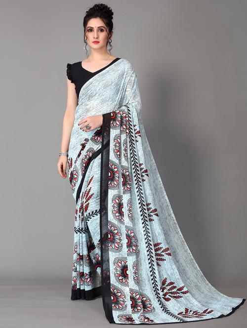 floral printed saree with blouse - 18627257 -  Standard Image - 0